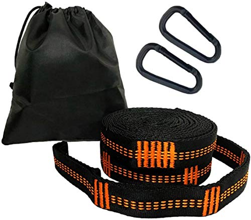 2pcs Hammock Straps with Carabiners, 3m Long & 19 Adjustable Loops Total- Quick & Easy Setup for Hammock,Swing. Extra Strong, Lightweight & Tree Friendly 2pcs Hammock Straps with Carabiners, 3m Long & 19 Adjustable Loops Total- Quick & Easy Setup for Hammock,Swing. Extra Strong, Lightweight & Tree Friendly