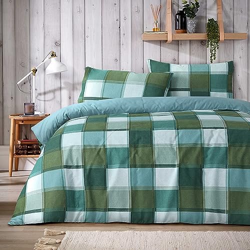 Olivia Rocco Glencoe Check Duvet Cover Set Easy Care Bedding Quilt