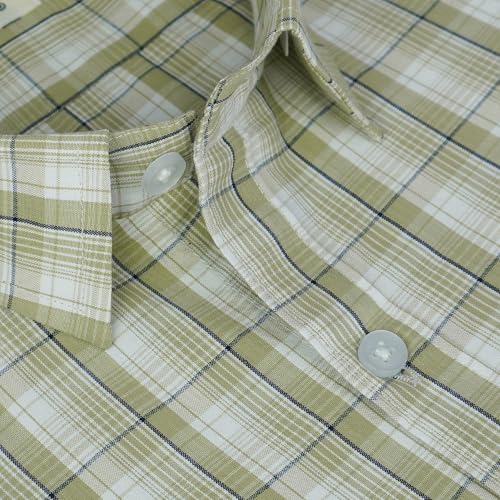 Image of GHPC Cotton Checkered Half Sleeves Regular Fit Formal Shirt for Men