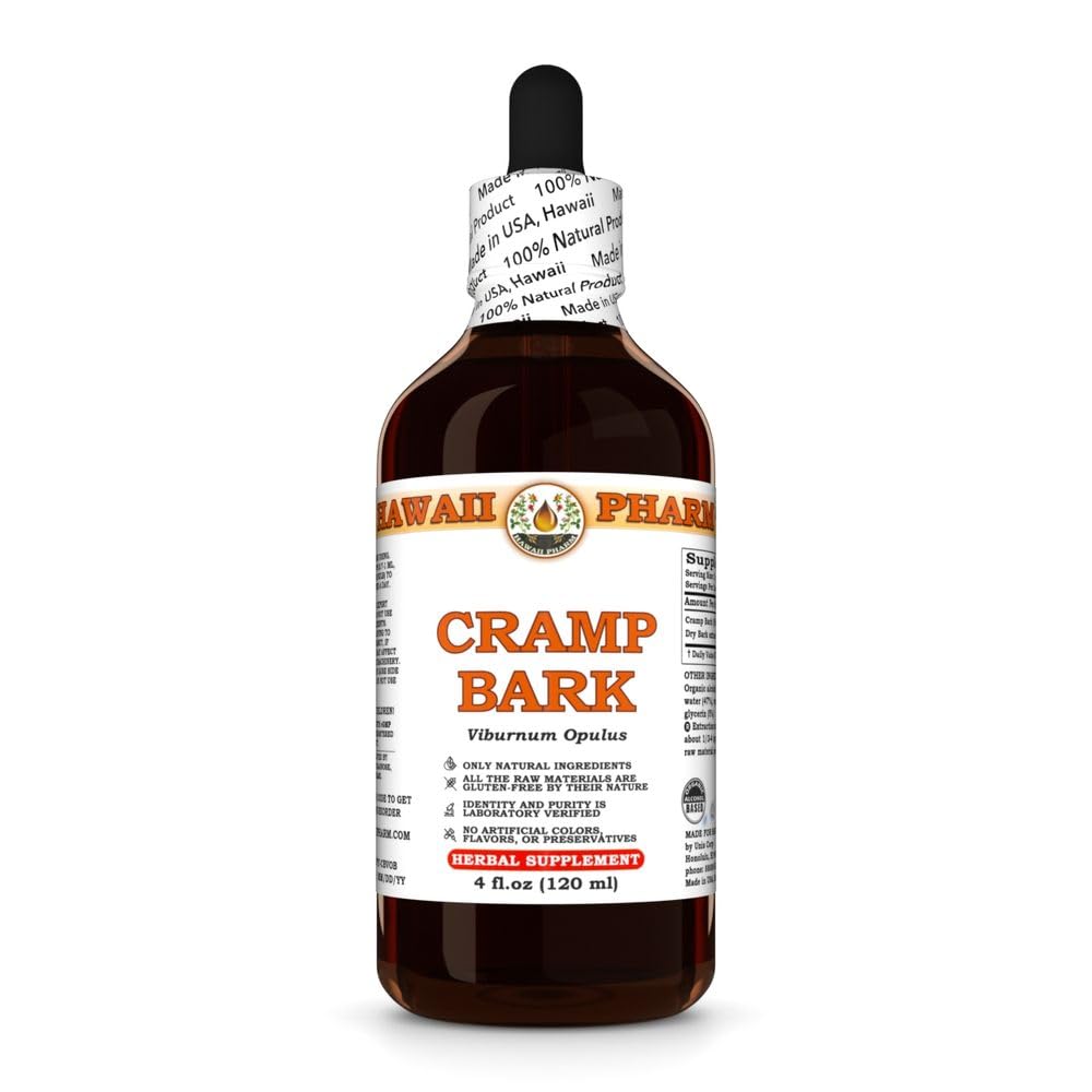 Hawaii Pharm Cramp Bark Liquid Extract, 4 fl oz 4 Fl Oz (Pack of 1)