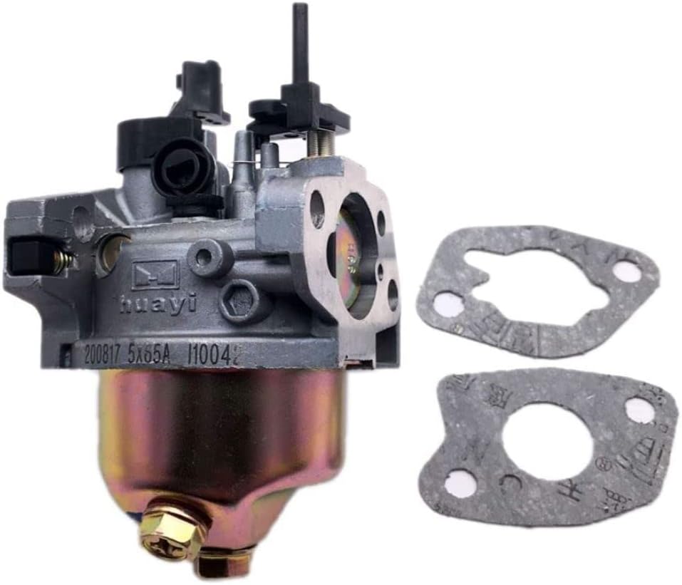 Close-up of carburetor with two gaskets