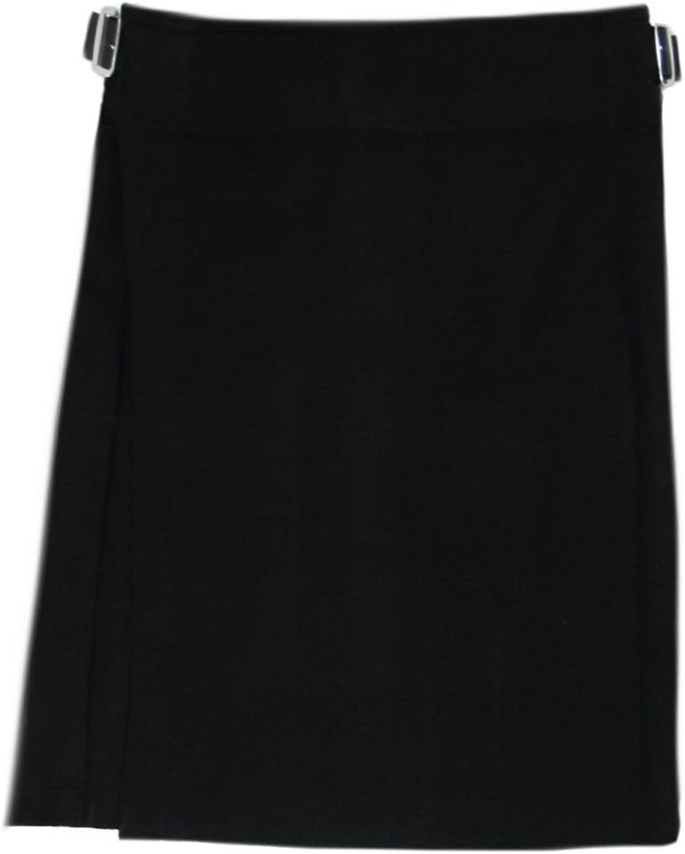 TartanistaMens Kilt Plain Black 5 Yard 10 oz 38