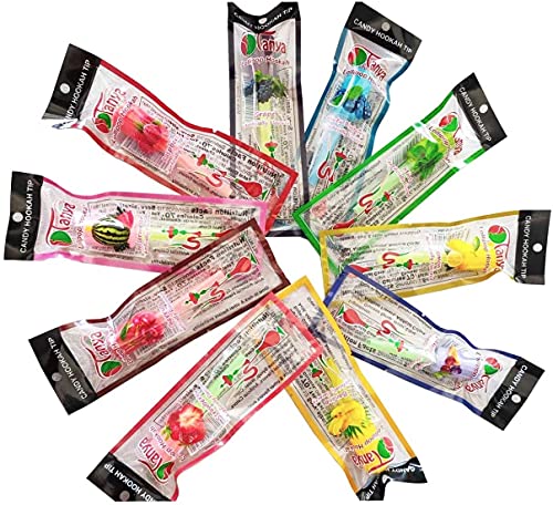 Tanya Hookah Pop Candy Tips Super Male Plastic Disposable Hookah Colorful Tips (12 pack)