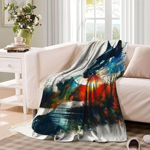 Couverture lit chat en microfibre chaude et douce 180x200cm