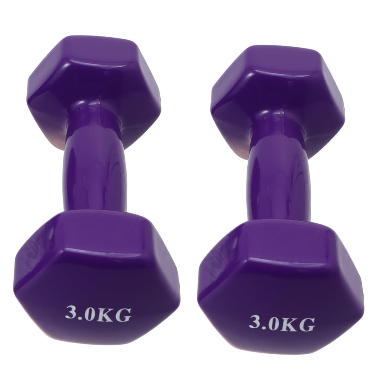 Fitness Dumbbells 6kg Set 3kgx2 Non-slip Plastic Coated Metal Hand Weights for Men and Women Home Gym Strength