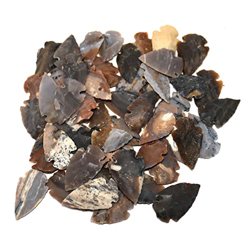 Hanifa Crystals 1"-1.5" Indian Agate Hand Knapped Arrowhead Natural Stone