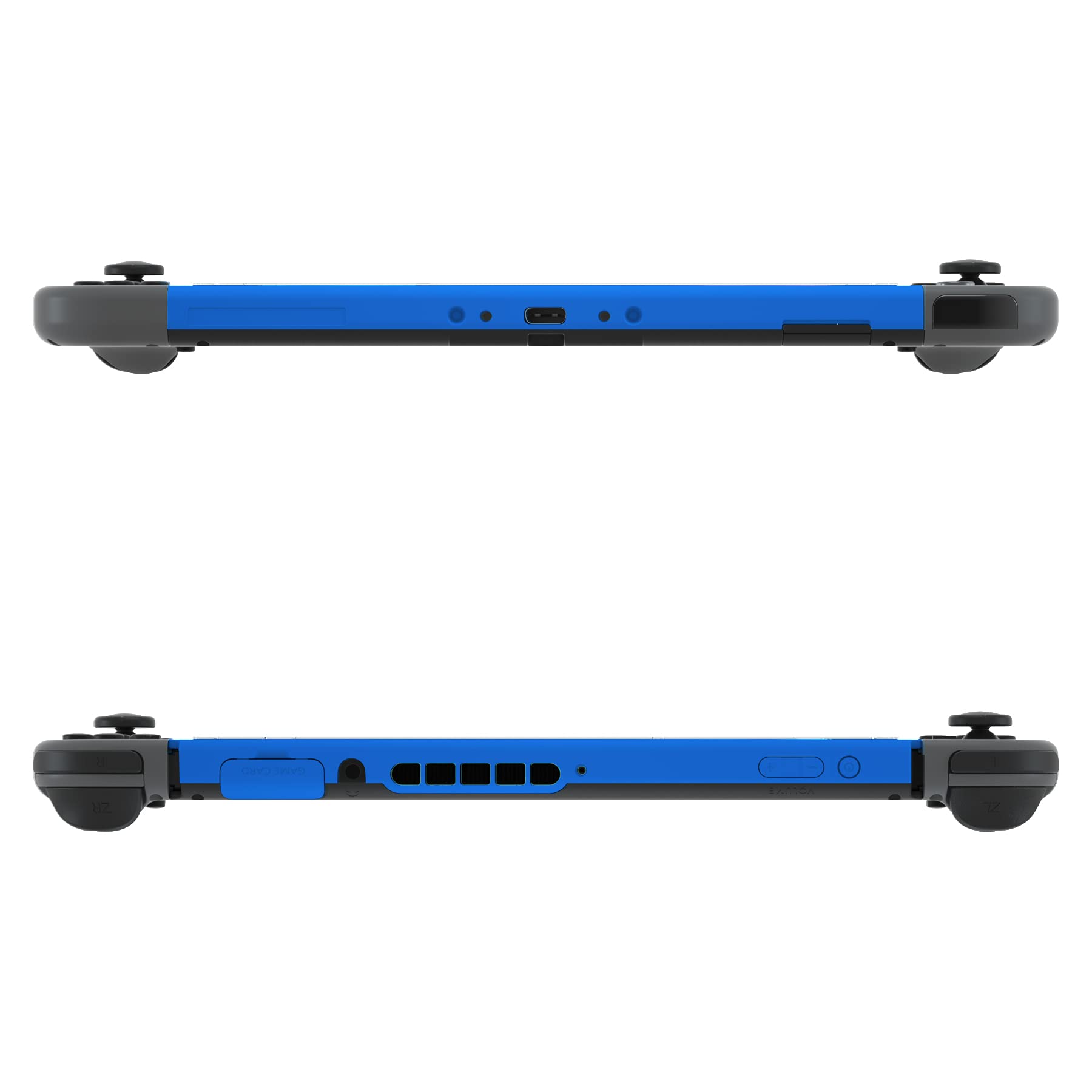 eXtremeRate Cover Scocca Frontale Ricambio per Nintendo Switch Console Cornice Anteriore Shell DIY Ricambio per Nintendo Switch con Tasti Accensione Pulsante Volume su Giù-Blu