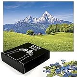 ABAKUHAUS Natur Puzzle, Alpen mit Wiese Flora, Heirloom-Qualität lustige Aktivität für die Familie langlebiger Karton, 1000 Stücke, Grün blau