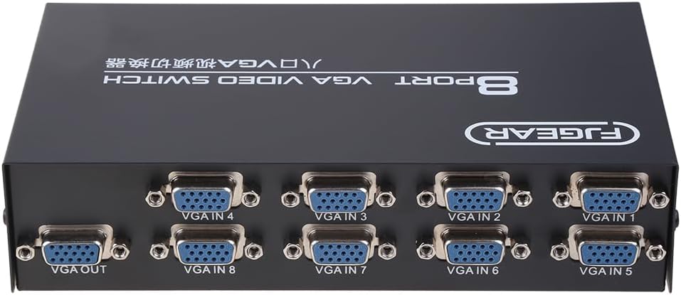 8 Port VGA Switch Video Switcher Box 1920 * 1440 250MHz 8 in 1 Out Support Selector for PC Monitor TV Projector