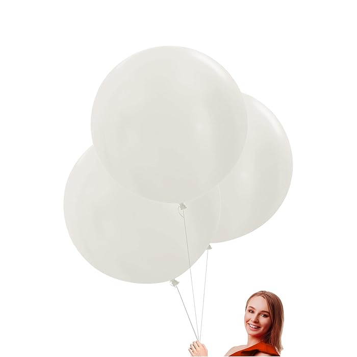 Buy 24 inch Large Round White Balloons 10 Pack Thick Big jumbo Latex