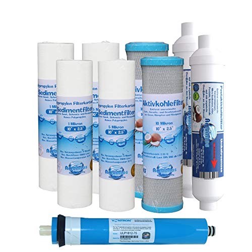 Ersatzfiltersatz (8 Filter + Membrane) für 5 stufige Osmoseanlagen