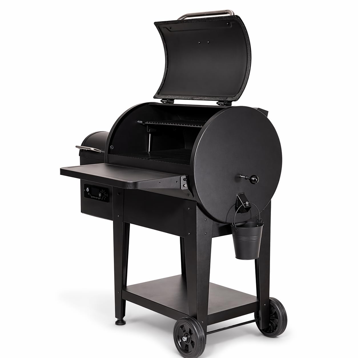 GEDA Grill Pelletsmoker 'Odin' 80°C - 265°C, Pelletgrill mit Direkt Feuer, Räucherofen inkl. Fleischsonde, ausklappbare Ablage, Smoker elektrisch ('ODIN 65', Controller Plus mit Wlan + Abdeckhaube)