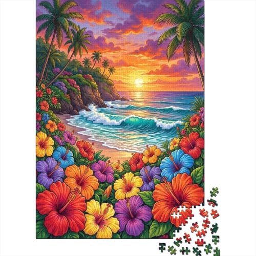 Puzzle de 1000 piezas de atardecer para aliviar el estrés con un juego decorativo de 70x50cm