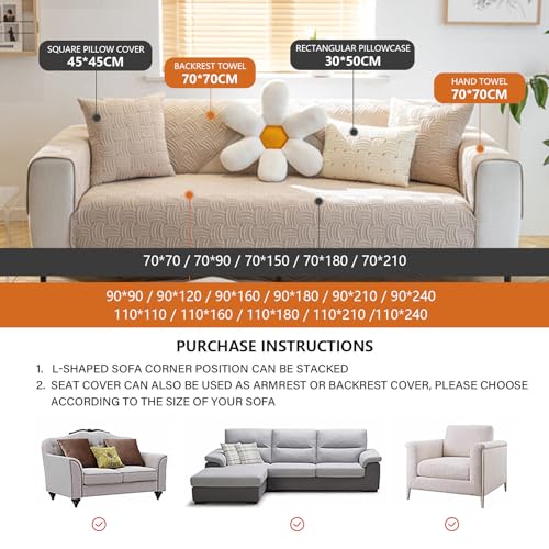 Housse extensible antidérapante et lavable pour canapé