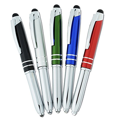 Tri-Function Capacitive Stylus Styli Flashlight Ballpoint Pen for Touchscreen, iPhone, Tablets
