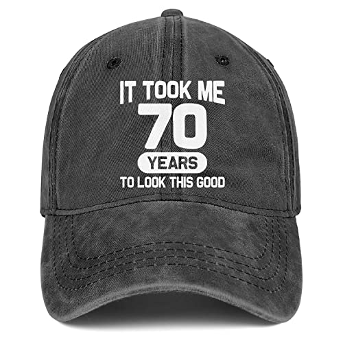 Traqueu 70th Birthday Gifts for Men Women 70 Year Old Birthday Gifts Ideas Decorations It Took Me 70 Years to Look This Good Hat Washed Cotton Hat