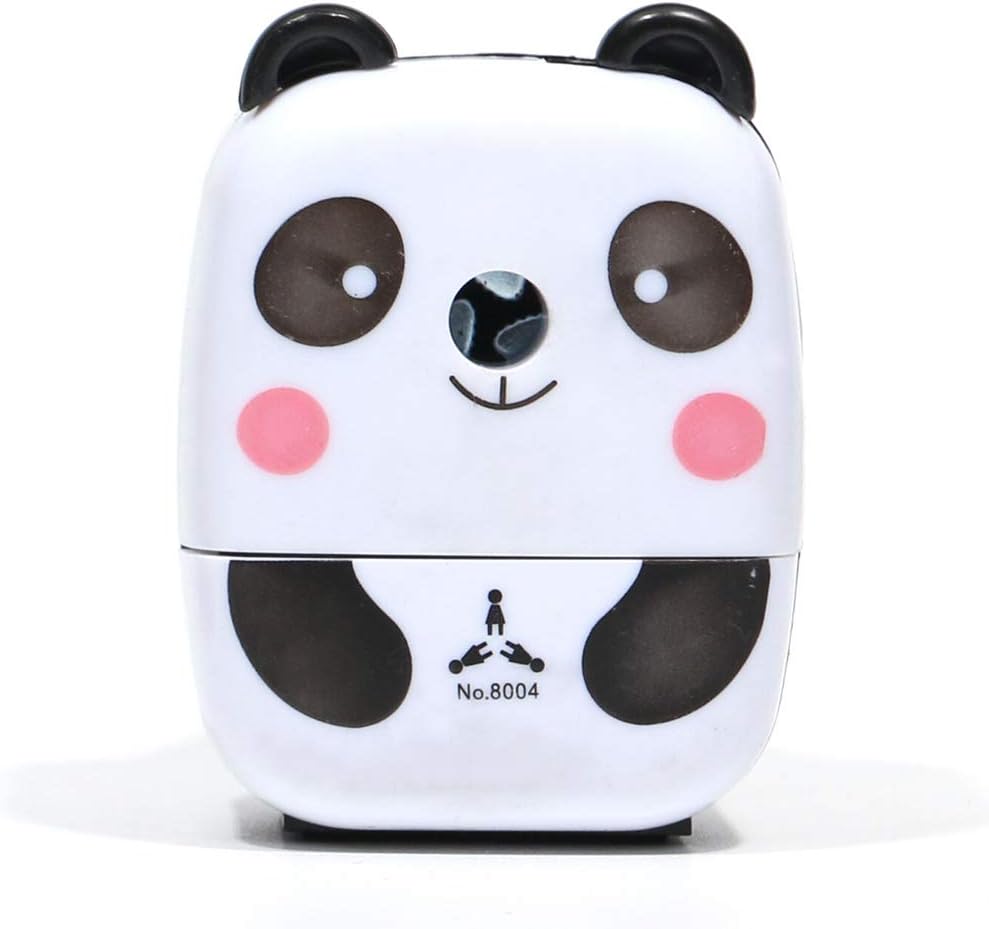 Pencil Sharpener, Non Slip Tool Students Gift Kids Small Stationery Cartoon Animal Labor Saving Desktop School Cute Hand Crank(Panda)