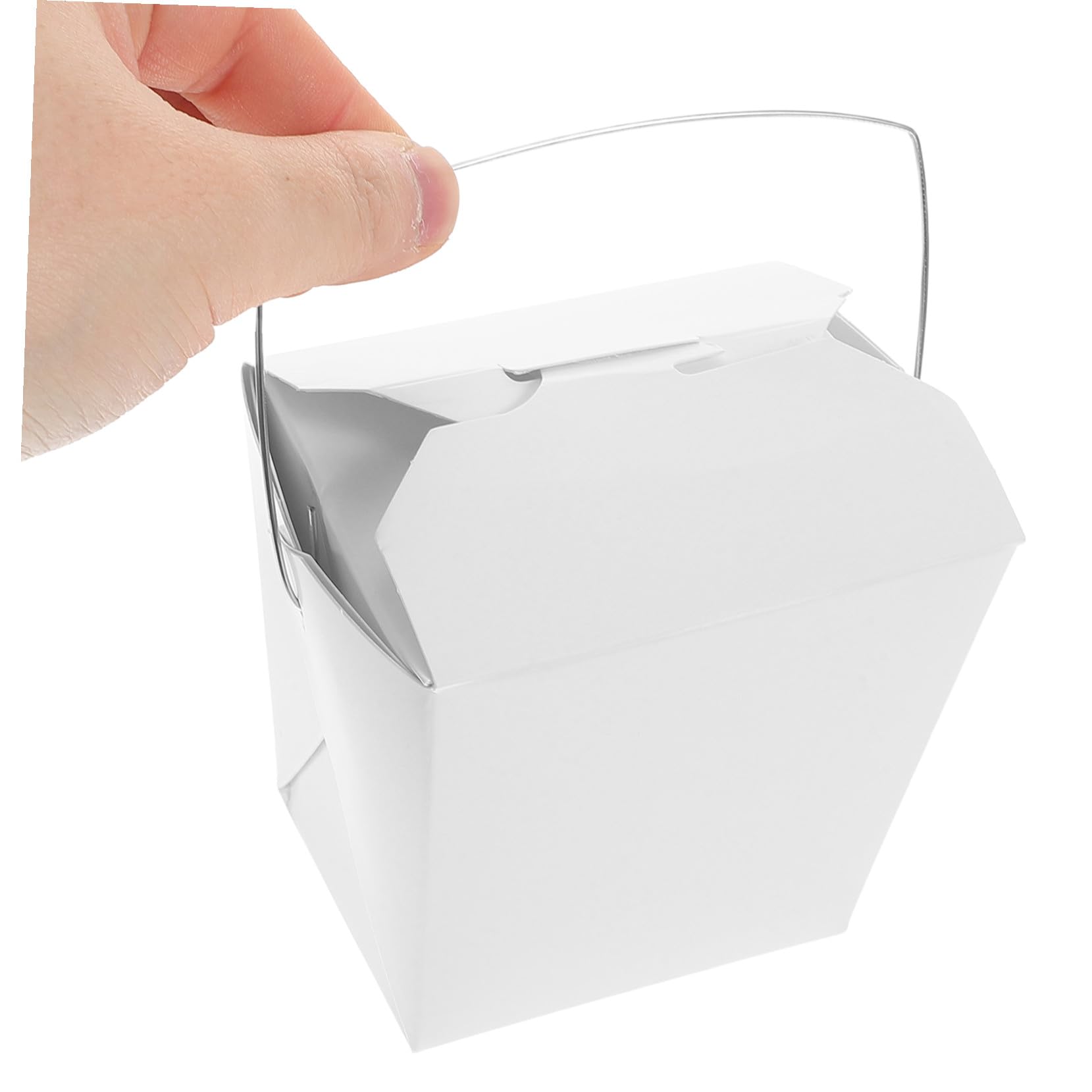 Boîtes à Emporter Chinoises 50 Pcs en Papier avec Poignée Fil Fer
