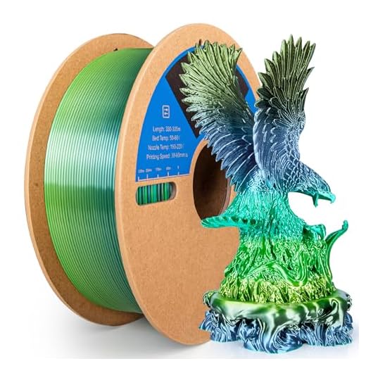 3Dgenius Silk Rainbow PLA Filament 1.75mm Silk PLA 3D Printer Filament Shiny Fast Color Changing Gradient Filament 3D Printing Filament Fit Most FDM Printers, 1kg Spool(2.2lbs), Forest Series