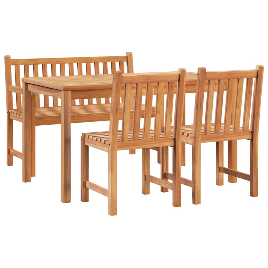 Set di mobili da giardino in teak massiccio, 140 x 80 cm, 2 sedie, design moderno, robusto e durevole, per terrazza, giardino d'inverno