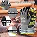 LOCCEF Endurance Knit Work Gloves MicroFoam Nitrile Coated-6 Pairs,Tacky Dot Grip, Multi Purpose,Micro-Foam Gloves(8-M)
