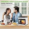 NutriChef Heißluftfritteuse 5,5 L Weiß – Elektrische 8-in-1 Airfryer mit Glasbehälter & LED-Touchdisplay - Ölfreies Frittieren - 360° Heißluftzirkulation - Für Pommes, Hähnchen, Gemüse & mehr
