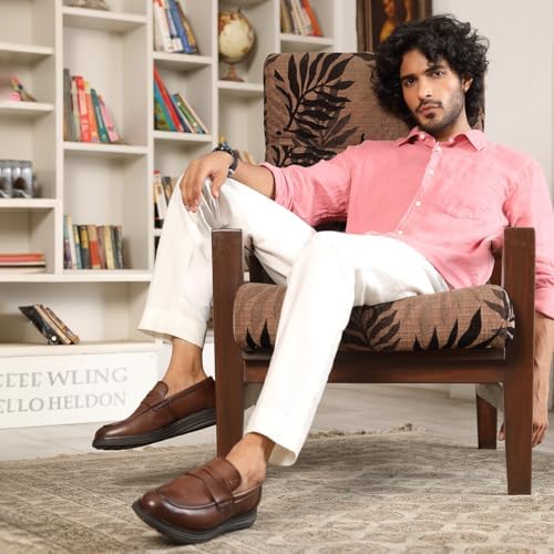 Image of Thomas Crick Sophisticated Dual-Tone Leather Loafers with Enhanced Comfort
