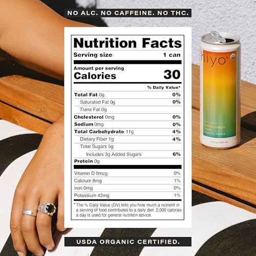 Image of Hiyo Organic Social Tonic - Watermelon Lime, 12 Pack - N.A. Functional Seltzer, Sparkling Water Crafted with Organic Adaptogens, Nootropics & Botanicals