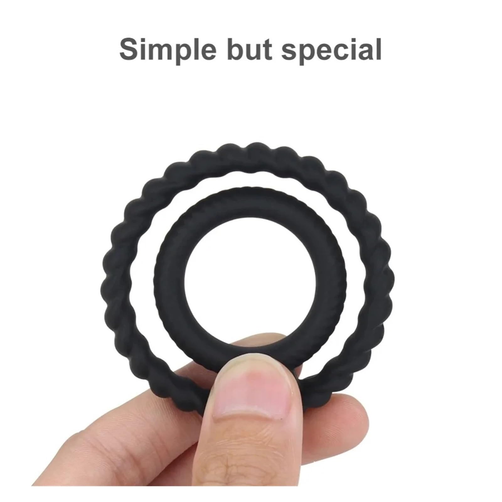 Anneau Pour Pénis Réglable En Silicone - Noir - Retardateur D'éjaculation - Neuf