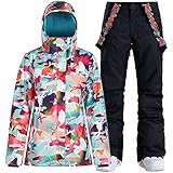 IMPHUT Women's Ski Jackets and Pants Snowboarding Snowsuit Coat Warm Hooded Waterproof Windproof Ins