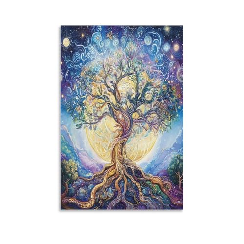 Pintura póster del Árbol de la Vida en lienzo 50x75cm para solucionar paredes vacías y sosas