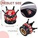 4 Pieces Crown Tire Valve Stem Caps Bling Handmade Crystal Rhinestone Universal Chrome Crown Vehicle Car Tire Caps Covers, Attractive Accessories for Car (Red and Black)