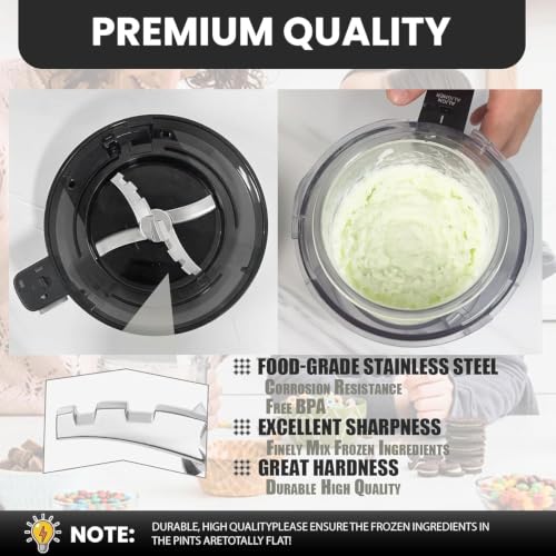 Image of Outer Bowl Lid and 301 Paddle for NC301 Ice Cream Maker,Reusable Ninja Creami Replacement Accessories Compatible with Ninja NC299AMZ /NC301 /NC300 Series