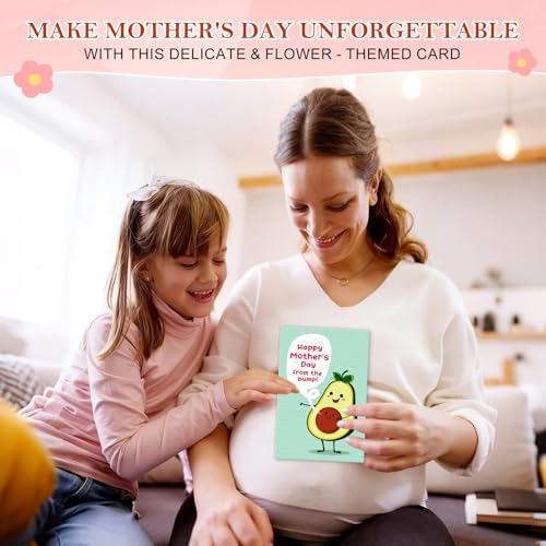 Image of FLYAB Expecting Mothers Day Gifts - Funny First Mothers Day Card with Envelope from the Bump First Pregnancy Gift for New Mom To Be Expecting Mom Daughter Wife