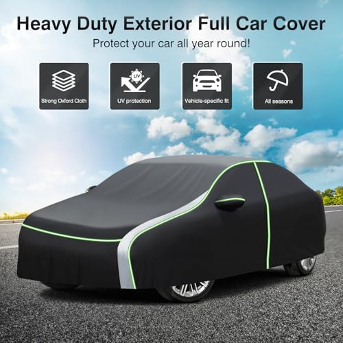 Image of Car Cover for Chevrolet /Chevy Malibu 1997-2025 2026 All Weather Car Covers for Malibu Accessories Outdoor Waterproof UV Protection with Zipper & Reflective Safety Strips