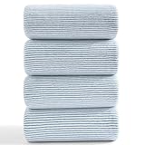 4 Piece Bath Towel Set 35'x70'Oversized Bath Towel for Bathroom Ultra Soft Fluffy Extra Large Bath Sheet Luxury Premium Bathroom Towel Highly Absorbent Quick Dry Shower Towel for Hotel Spa,Lake Blue