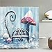 Produktbild Duschvorhang Anti-Schimmel 250x90cm Schneepilz Duschvorhäng Waschbar Textil Bad Vorhang,3D Shower Curtains Polyester Antibakteriell Stoff,Badewanne Duschvorhang mit 12 Duschvorhängeringen