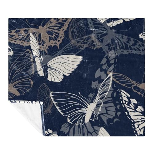 Couverture polaire en microfibre haut de gamme motif papillon nuit - 2