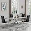 Silver Table With 4 Black Chairs