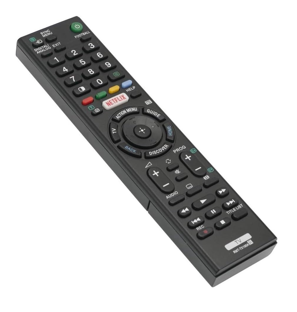 Telecomando universale di ricambio per televisori Sony, compatibile con tutti i televisori Sony (LED, LCD, plasma), ideale come telecomando di ricambio per TV con le stesse funzioni, nero (confezione