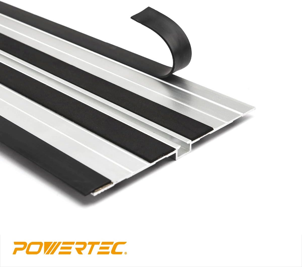 POWERTEC 71691 55-Inch Track Saw Guide Rail Connector Set for DeWalt Track Saws, Clamping Options | Includes (2) Aluminum Extruded Guided Rails and (1) Guide Rail Connector for Woodworking Projects : Everything Else