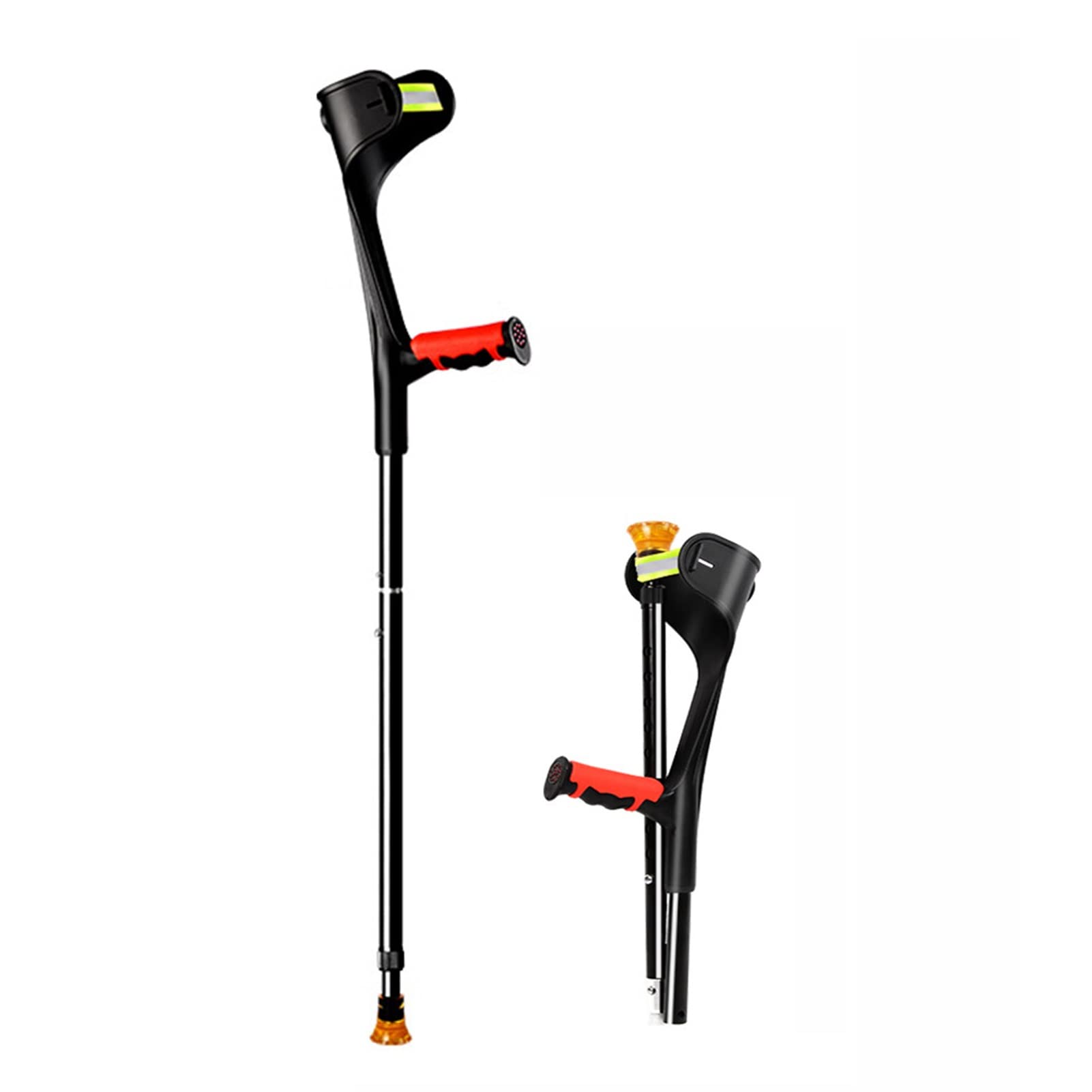 Muletas Plegable, Muletas Codo Adulto, Muletas Regulables con Empuñadura Confort (Color : Zwart, Size : 1 Count)