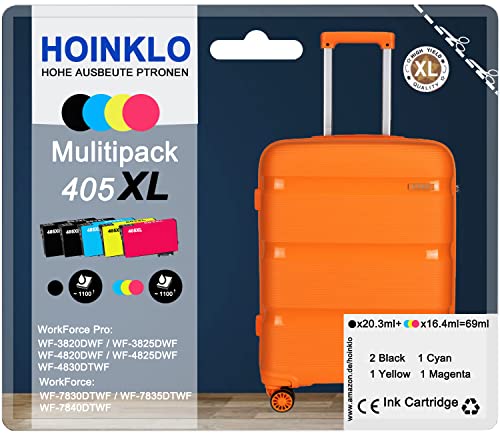 405XL Multipack 5-farbig Tintepatronen Kompatibel für Epson 405 405 XL für WF-3820DWF WF-3825DWF WF-4820DWF WF-4825DWF WF-4830DTWF WF-7830DTWF WF-7835DTWF WF-7840DTWF Cover