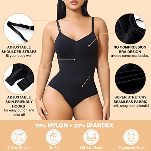 Shapewear Bodysuit for Women Tummy Control Seamless Sculpting Body Shaper Tank Top3