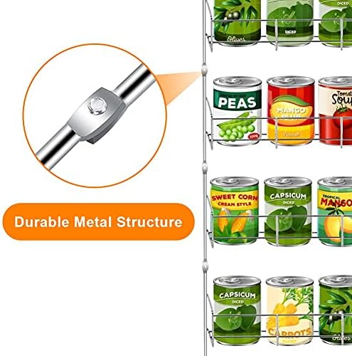 Spice Rack Wall Mounted, 5 tier Large Wall Spice Rack Organizer Spice Rack Cupboard Hanging Spice Rack Over Door Spice Rack for keeping Kitchen Organized, Chrome-plated Iron, 55.1lb