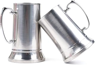 20oz Double Walled Stainless Steel Beer Stein 304 Heat Insulated Beer Mug Metal with Handle Summer Party Holiday celebration Beer Stein Cup