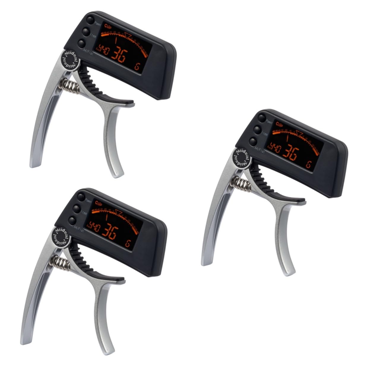 Abaodam 3pezzi Accordatore Elettronico Con Capo Per Chitarra Acustica e Basso Display Lcd Strumento Di Tuning Per Chitarra Ukulele e Banjo