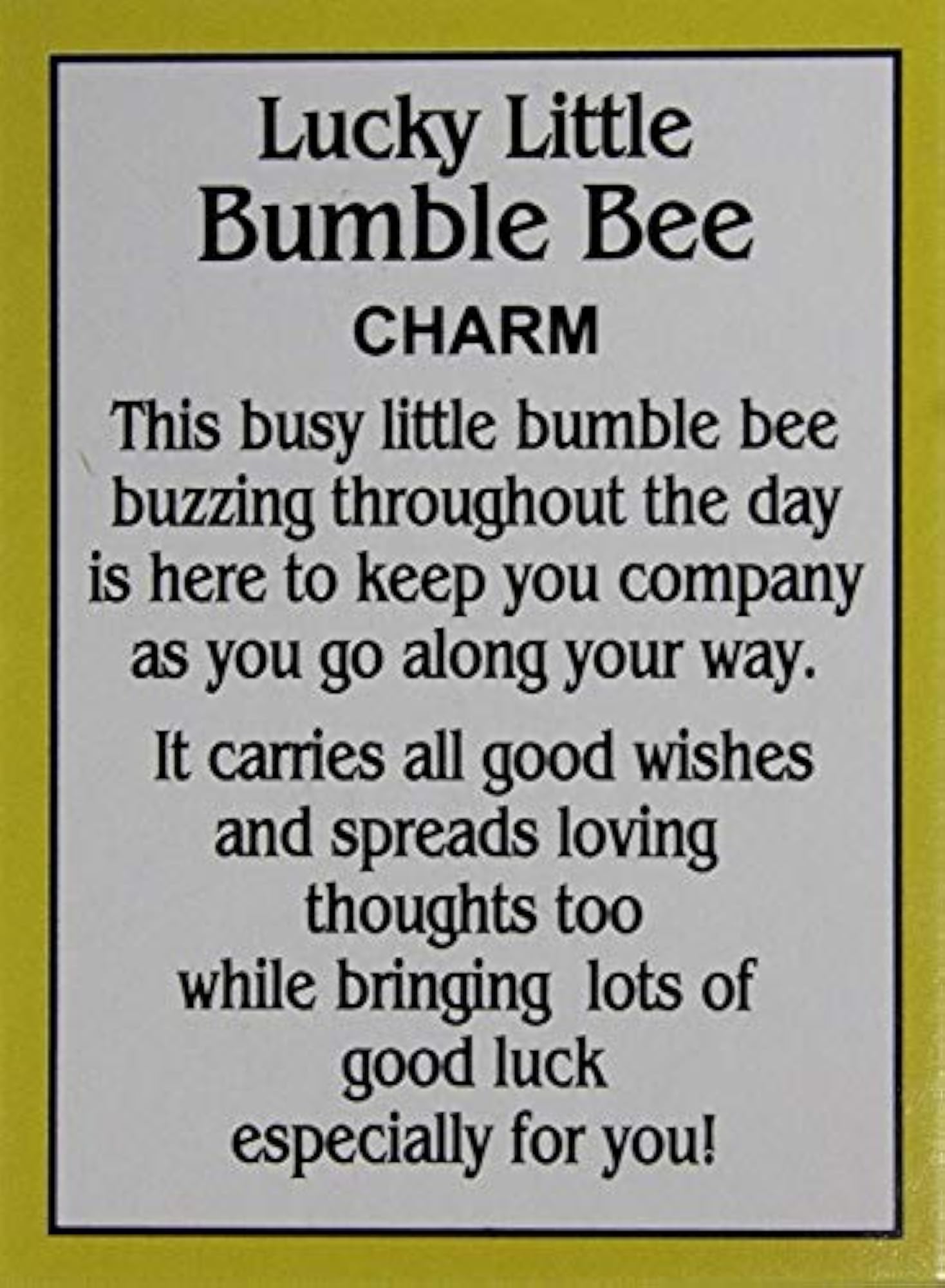 Lucky Little Bumble Bee Charm with Story Card