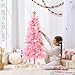 Best Choice Products 4ft Pre-lit Christmas Tree, Artificial Mini Tree Perfect for Kids, Apartments, Bedroom with Twinkling LED Lights - Pink Tinsel