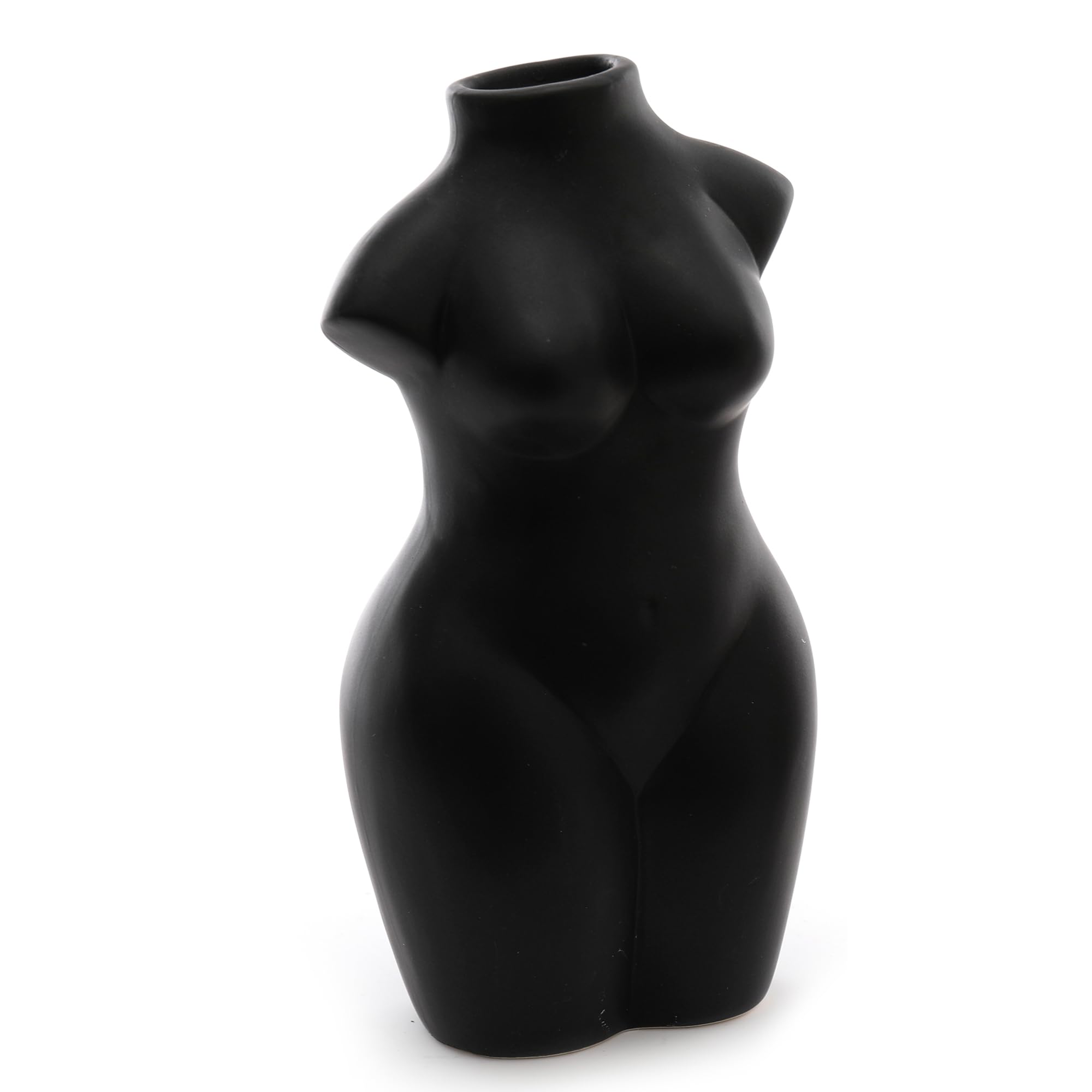 iubihome - Jarrones Decorativos Modernos con Forma Cuerpo de Mujer, Figuras Decorativas para Salon o Decoración Hogar (Negro Grande)